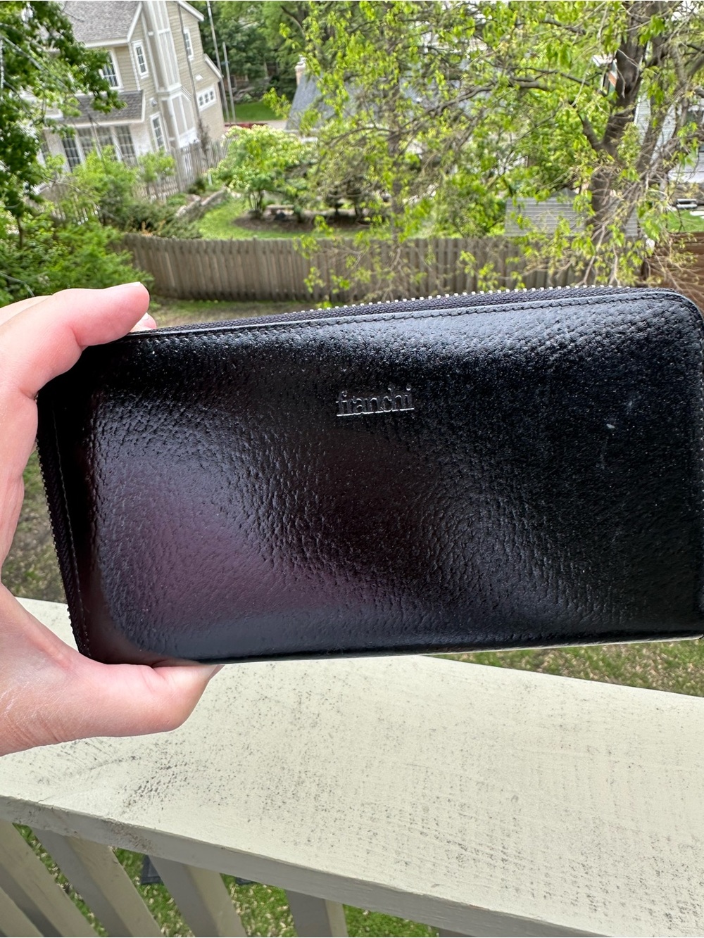 Franchi Black Women's Zip-Around Wallet